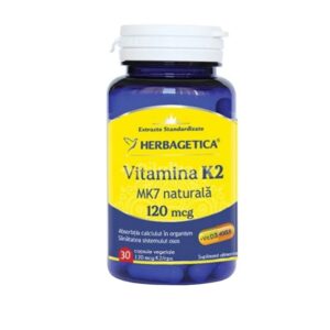 HERBAGETICA Vitamina K2 MK7 naturala 120mcg, 30 capsule