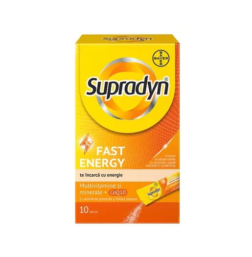 Multivitamine si Minerale Supradyn Fast Energy, 10 Plicuri, Bayer