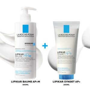 LA ROCHE POSAY  Pack Crema relipidanta anti-iritatii pentru pielea cu tendinta atopica Lipikar Syndet AP 200 ml  Balsam relipidant anti-iritatii pentru pielea cu tendinta atopica Lipikar Baume AP 400 ml
