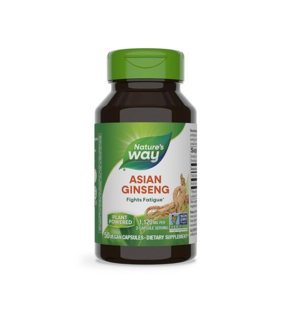 Ginseng Asiatic Nature's Way Ginseng Asiatic Nature's Way, 560 mg, 50 capsule, pentru energie și vitalitate.