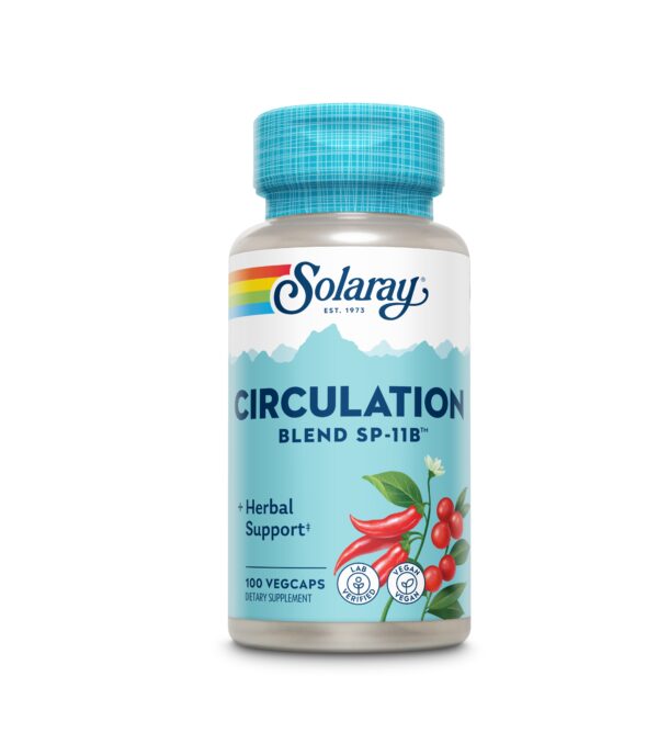 Circulatie Solaray, 100 capsule, Secom Circulation Blend Capsulă Solaray pentru circulație, cu amestec herbal Secom, 100 capsule.