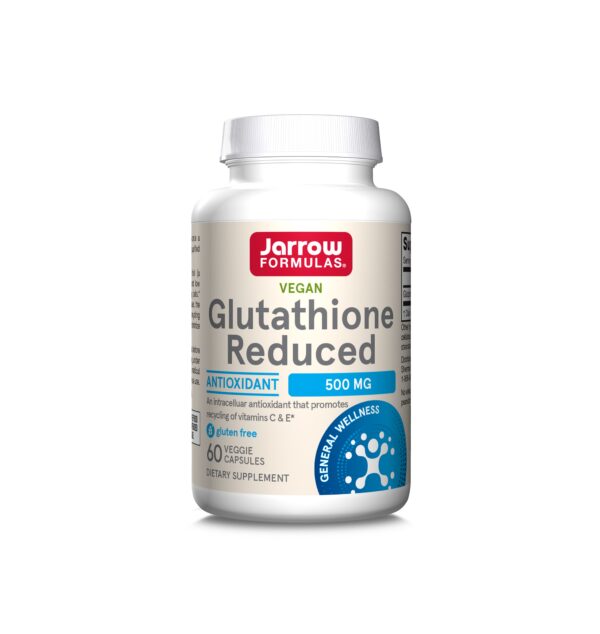 Supliment de glutathion redusat, 500 mg, capsule vegetale, antioxidant natural pentru sănătate.