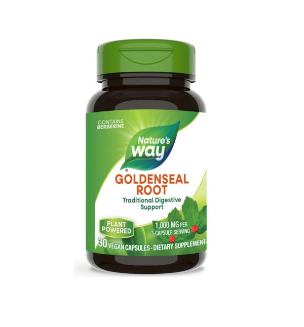 Supliment natural cu rădăcină de Goldenseal, 30 capsule Capsule vegane cu rădăcină de Goldenseal pentru digestie și imunitate.