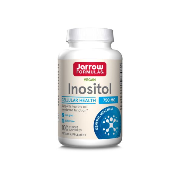 Inositol 750 mg, 100 capsule, Jarrow Formulas Inositol vegan pentru sănătate celulară și echilibru hormonal.