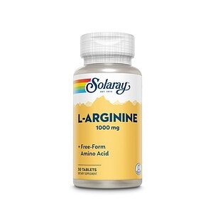 Arginin Solaray 1000 mg, supliment alimentar pentru sănătatea cardiovasculară și performanță sportiv.