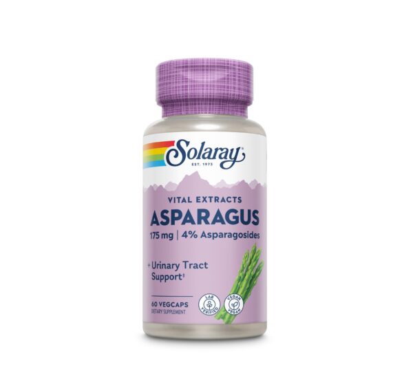 Supliment alimentar Solaray Asparagus 175mg, 60 capsule pentru sănătatea tractului urinar.
