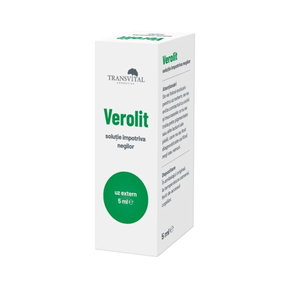 Verolit Soluție pentru negi, 5 ml Cutie Verolit soluție impotriva negilor, 5 ml, Farmacia Morpheus.