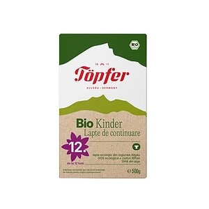 Lapte de continuare Bio pentru copii Lapte de continuare organic pentru copii de peste 12 luni, 500g.