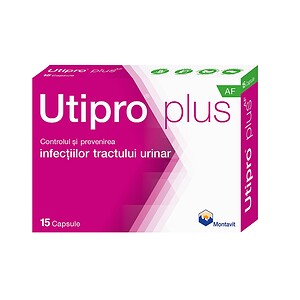 Utipro Plus - Capsule pentru infecții urinare Cutie cu 15 capsule Utipro Plus pentru infecții urinare.