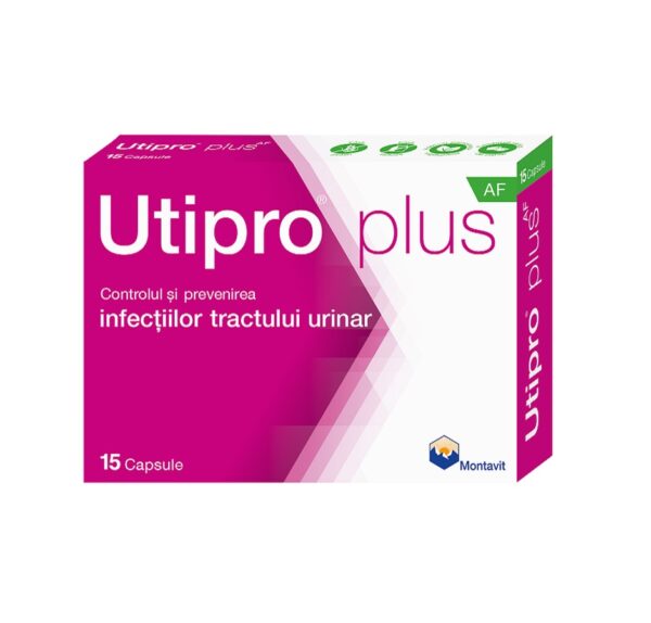 Utipro Plus - Capsule pentru infecții urinare Cutie cu 15 capsule Utipro Plus pentru infecții urinare.