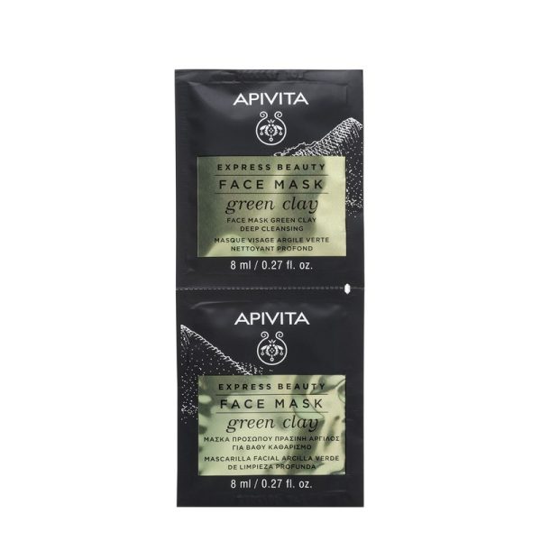 APIVITA Express Masca Argila Verde Curatare Ten Gras 2x8ml