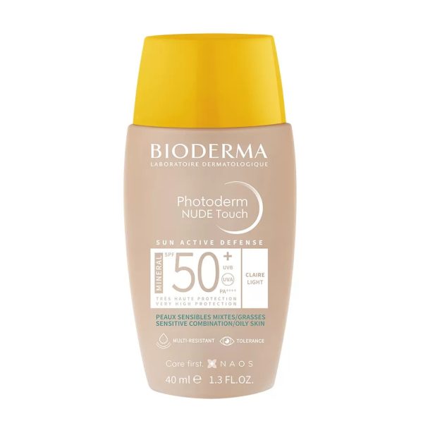 BIODERMA Fluid pentru piele mixta si grasa nuanta Light Photoderm Nude Touch, SPF 50+, 40 ml