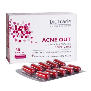 BIOTRADE Supliment Alimentar pentru Ten Gras cu Tendința Acneică Acne Out, x30cp