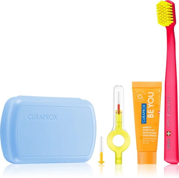 CURAPROX Travel Set Albastru (periuta, pasta de dinti, periuta interdentara)