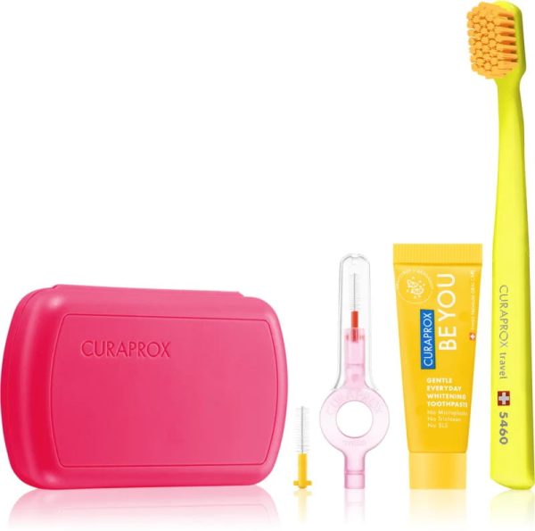 CURAPROX Travel Set Rosu (periuta, pasta de dinti, periuta interdentara)