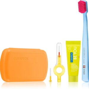CURAPROX Travel Set Portocaliu (periuta, pasta de dinti, periuta interdentara)