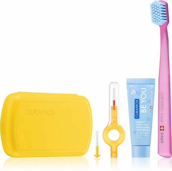 CURAPROX Travel Set Galben (periuta, pasta de dinti, periuta interdentara)