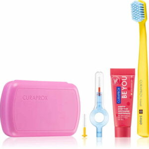 CURAPROX Travel Set Roz (periuta, pasta de dinti, periuta interdentara)