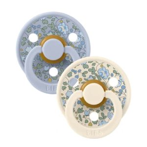 BIBS X LIBERTY Set 2 Suzete Colour Eloise Dusty Blue/Ivory, 6-12L (size 2), Latex, 1 buc