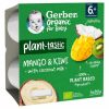 GERBER Desert bio din mango, kiwi si cocos, +6 luni, 4x90 g