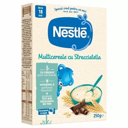 NESTLE Multicereale cu Stracciatella Infant Cereals, +18 luni, 250 g