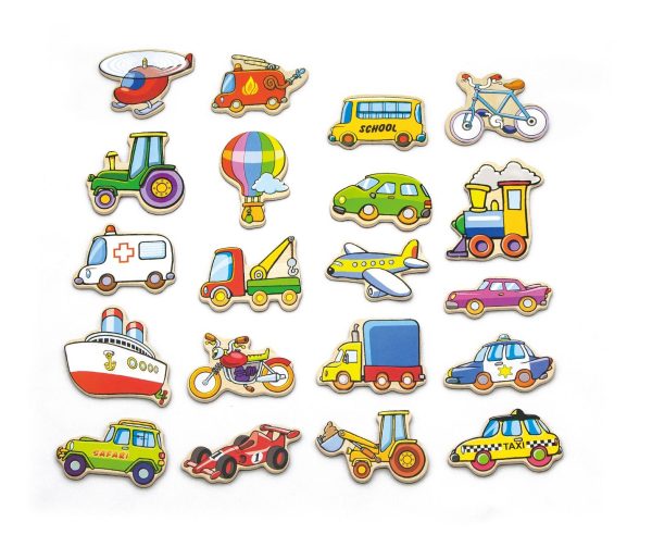 Set Vehicule Magnetice din Lemn, Viga