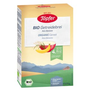 TOPFER Cereale Bio cu orez si banane, +4 luni, 175 g