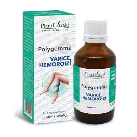 Polygemma Nr. 6 Varice si Hemoroizi, 50 ml, Plant Extrakt