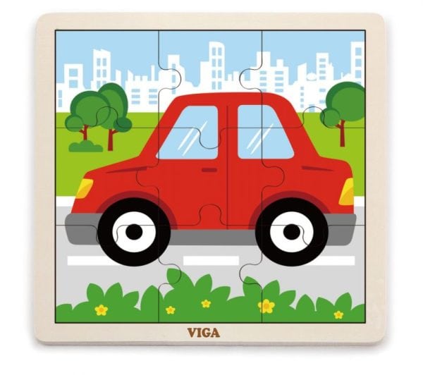 Puzzle 9 Piese Mari, Masina, Viga