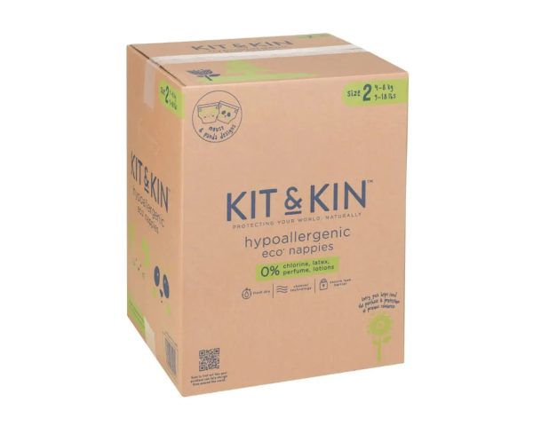 Scutece Hipoalergenice Eco, Marimea 2, 4-8 kg, 152 buc,  Kit&Kin