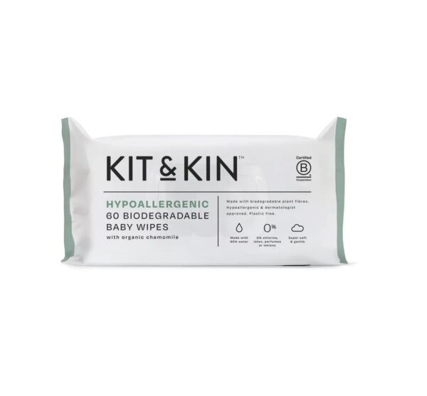 Servetele Umede Biodegradabile Eco, 60 buc, Kit&Kin