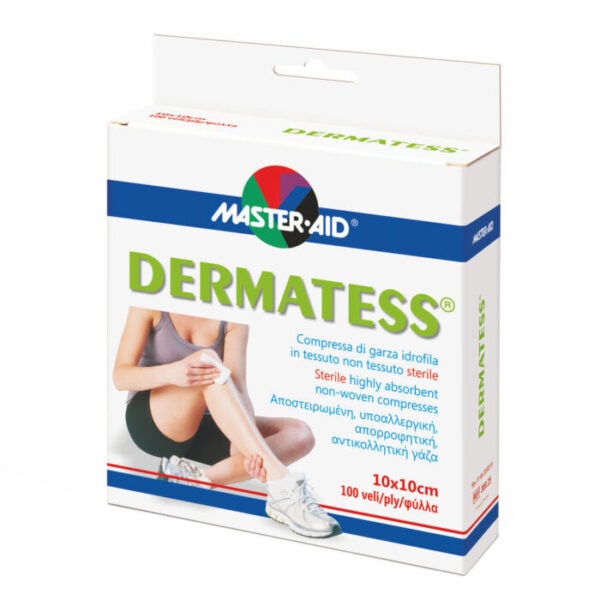 comprese-sterile-dermatess-master-aid-din-material-netesut-10×10-cm1693 Comprese Sterile 10x10cm Dermatess, 4plicx25buc, Master Aid