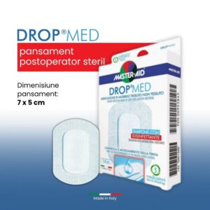 pansament-steril-drop-med-7x5cm-5-bucati-master-aid-O34389-farmacai-morpheus Pansament Steril Drop Med, 7x5cm, 5 Bucati, Master-Aid