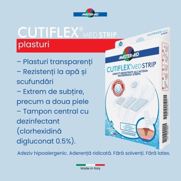 Plasturi Cutiflex Med Strip 4 Marimi, 20 Bucati, Master-Aid