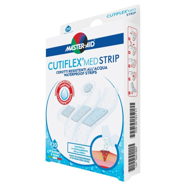 Plasturi Cutiflex Med Strip 4 Marimi, x20buc, Master Aid