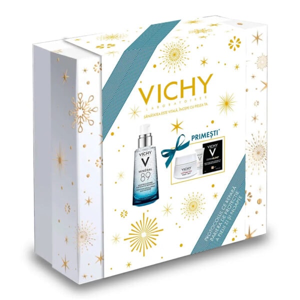 VICHY Pachet Mineral 89 Gel Booster 50ml + Cadou Liftactiv Crema de noapte 15ml