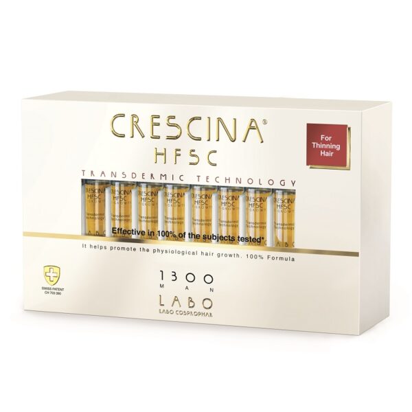 CRESCINA HFSC 1300 Transdermic Tratament Complet Barbati, 20 fiole, Labo Cosprofar Suisse