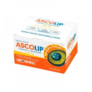 Ascolip Vitamina C Lipozomala Portocale si Lamaie, 30 plicuri, Liposhell