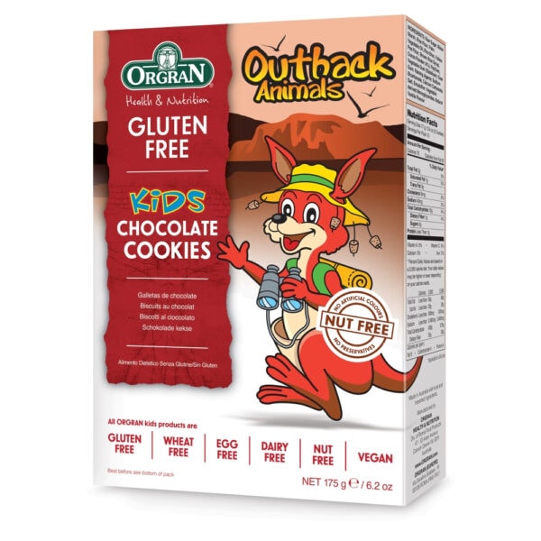 Biscuiti cu Ciocolata in forma de Animale Fara Gluten x175g, Orgran