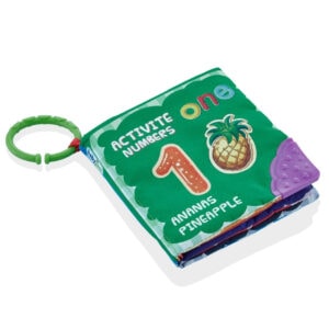 Cartea Interactiva pentru Bebelusi cu Accesoriu de Dentitie, Model Fructe, BabyJem