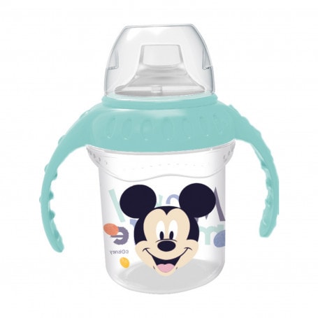 Disney Mickey Cana cu Capac si Manere, Cioc Silicon, 250 ml