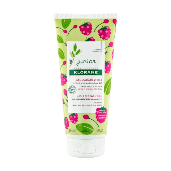 KLORANE Junior Gel pentru Corp si Par Aroma Zmeura, 200 ml