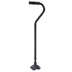 Baston Reglabil cu 4 Puncte Sprijin Maner Curbat pentru Persoane Supraponderale, Moretti