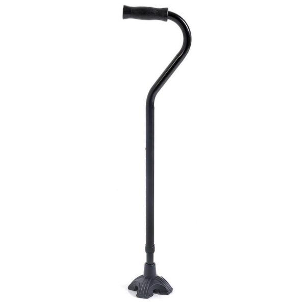 Baston Reglabil cu 4 Puncte Sprijin Maner Curbat pentru Persoane Supraponderale, Moretti
