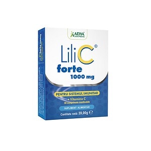 Lili C Forte 1000mg - Adya Green Pharma Cutie cu comprimate Lili C Forte 1000mg pentru sistemul imunitar.