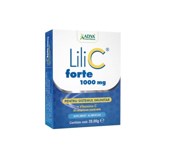Lili C Forte 1000mg - Adya Green Pharma Cutie cu comprimate Lili C Forte 1000mg pentru sistemul imunitar.