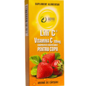 Lili Vitamina C Copii, 100mg, Capsuni, 30 comprimate, Adya Green Pharma
