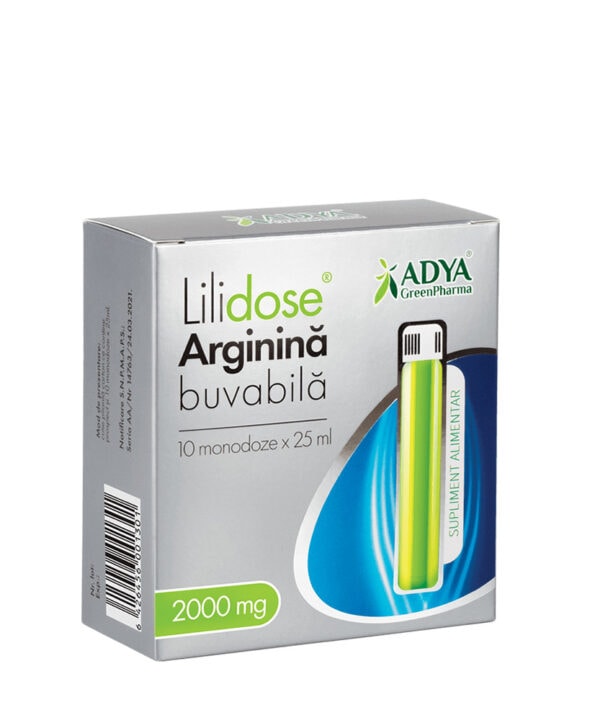 Lilidose Arginina Buvabila 2000g, Lime, 25ml x10 monodoze, Adya Green Pharma