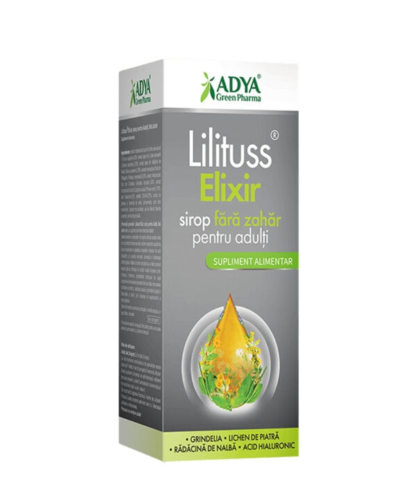 Lilituss Elixir Sirop fara Zahar pentru Adulti, 180 ml, Adya Green Pharma