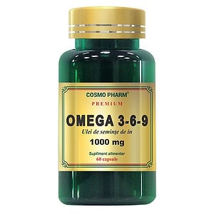 Omega 3-6-9, Ulei de In, 60 Capsule, Cosmopharm